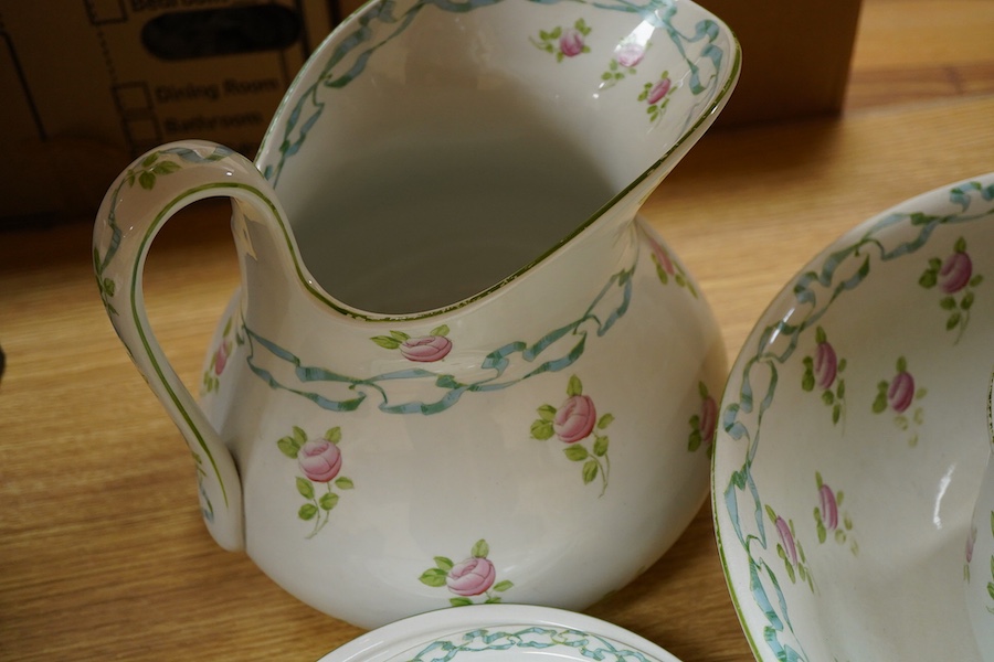 An Edwardian pottery toilet set, S. W. Dean Burslem